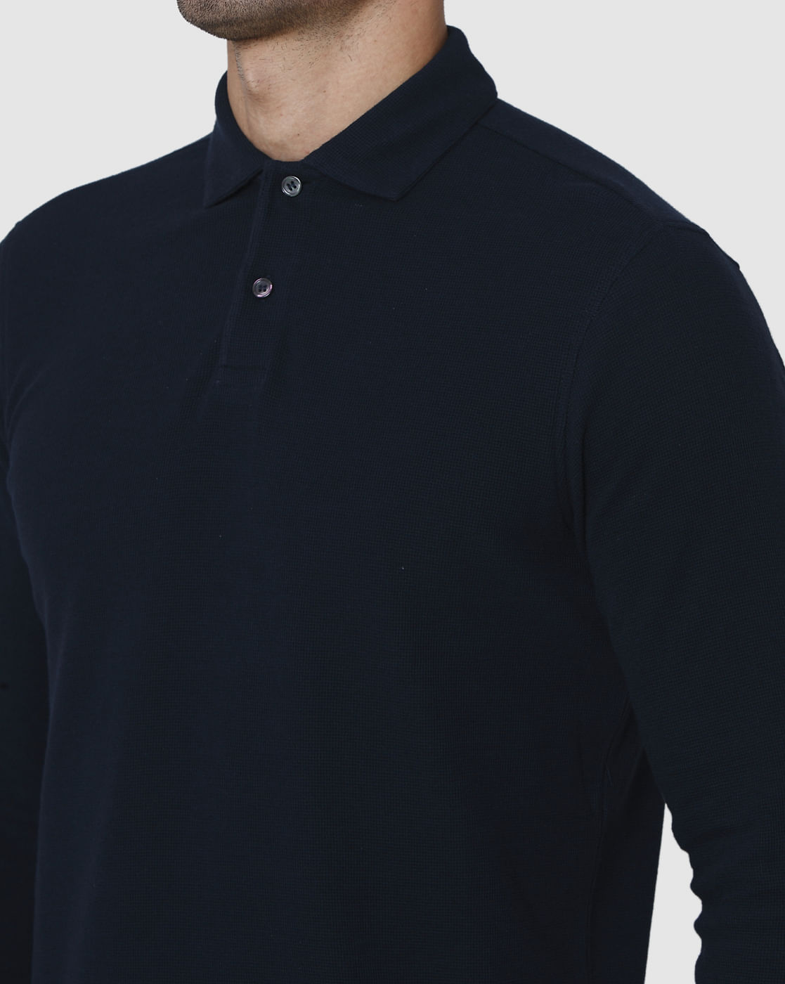 Blue Polo Neck T-Shirt