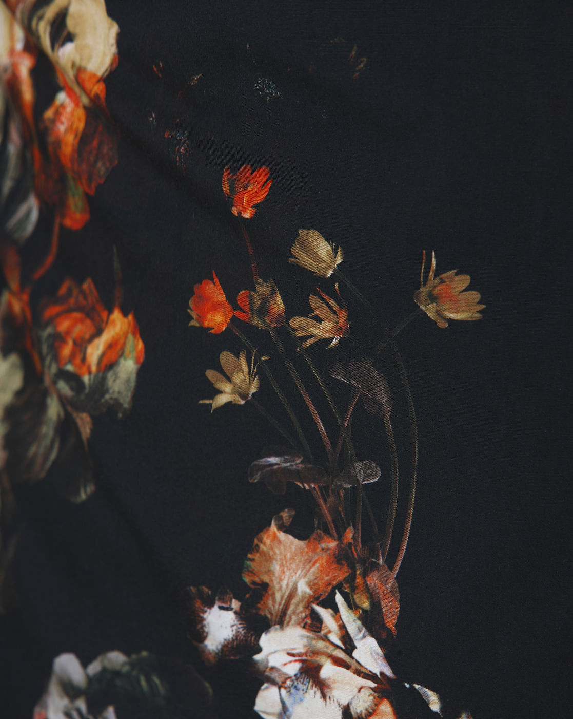 Black Floral Print Full Sleeves Shirt