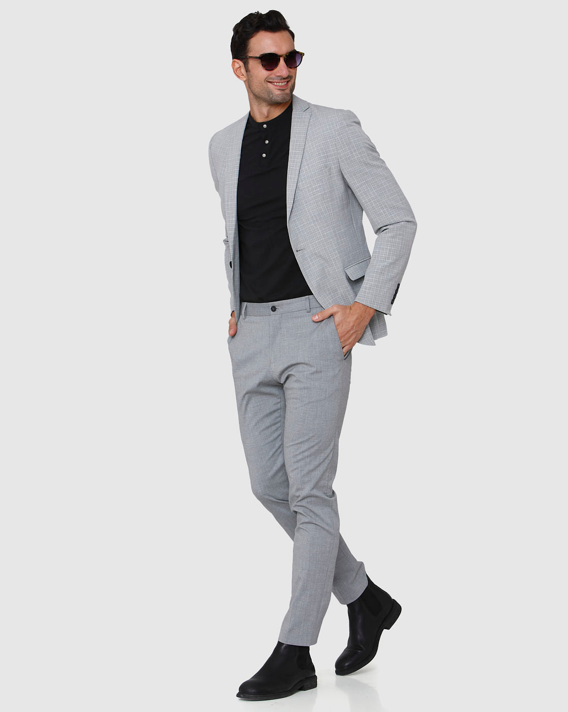 Grey Check Formal Blazer