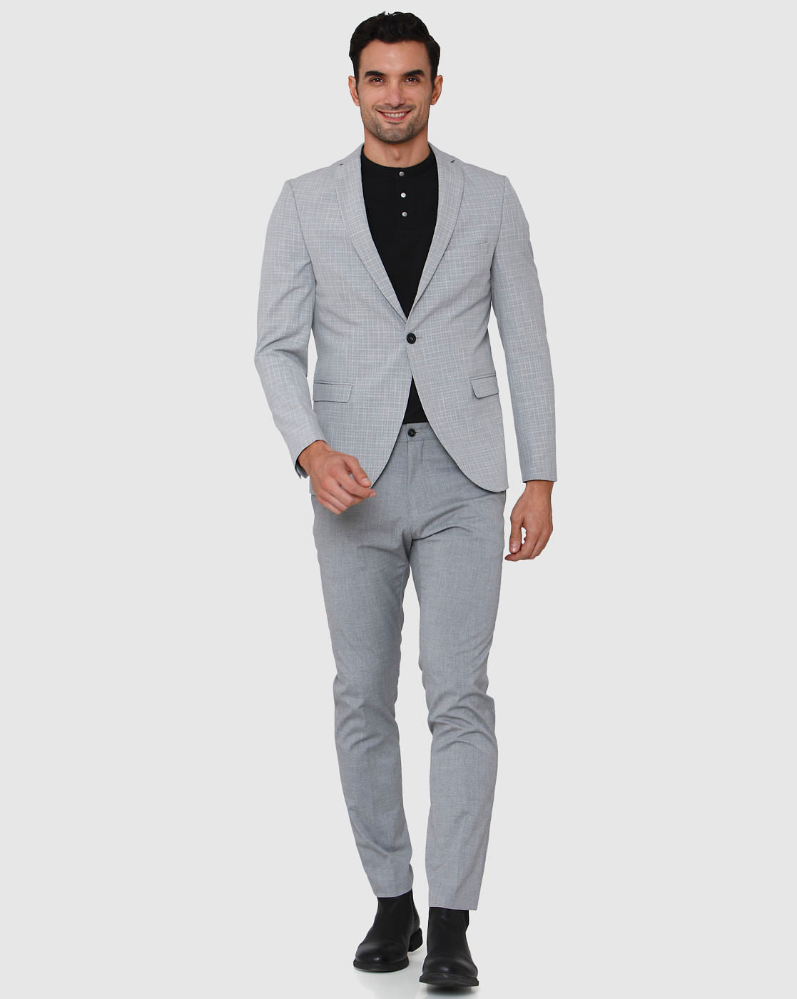 Grey Check Formal Blazer
