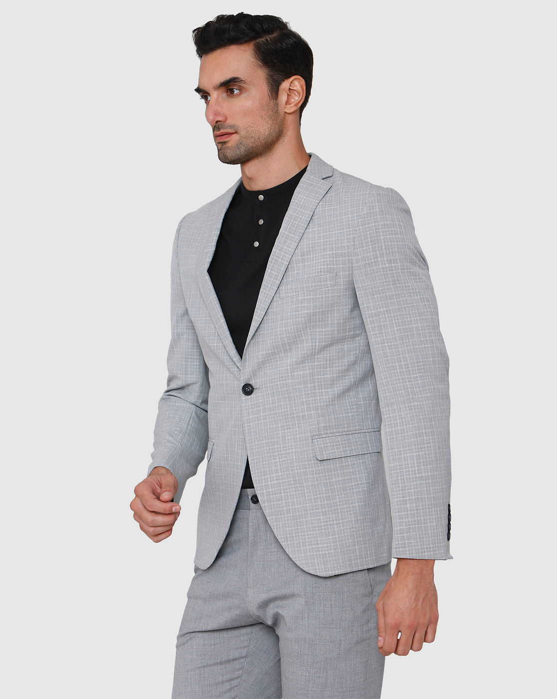 Grey Check Formal Blazer