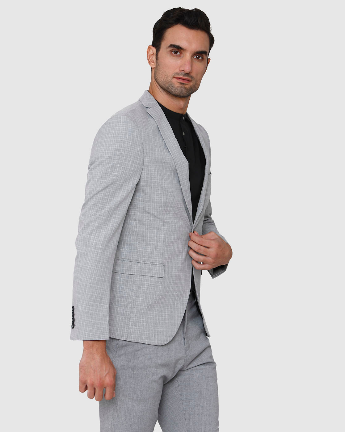 Grey Check Formal Blazer