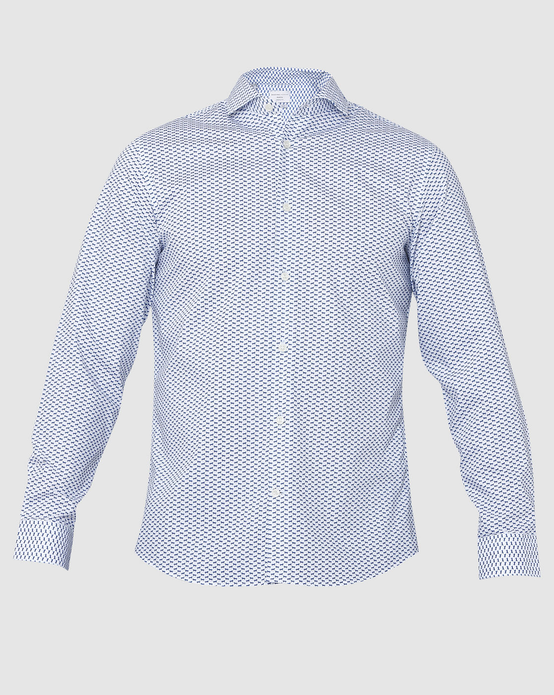 White Printed Full Sleeves Shirt