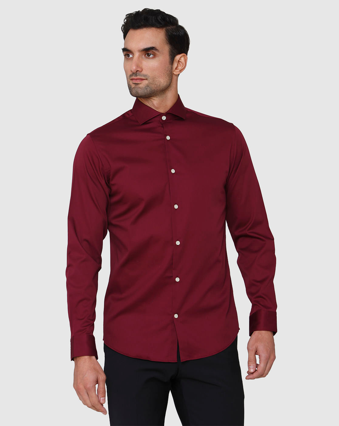 Burgundy Full Sleeves Shirt