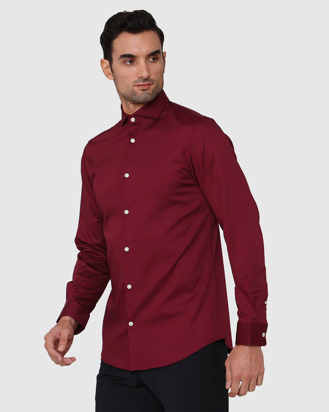 Burgundy Full Sleeves Shirt