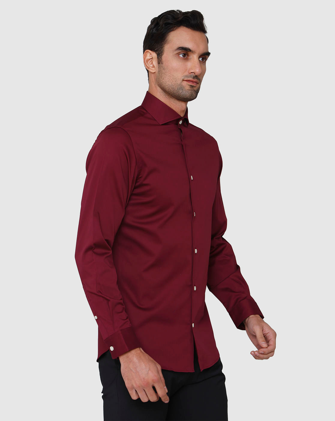 Burgundy Full Sleeves Shirt
