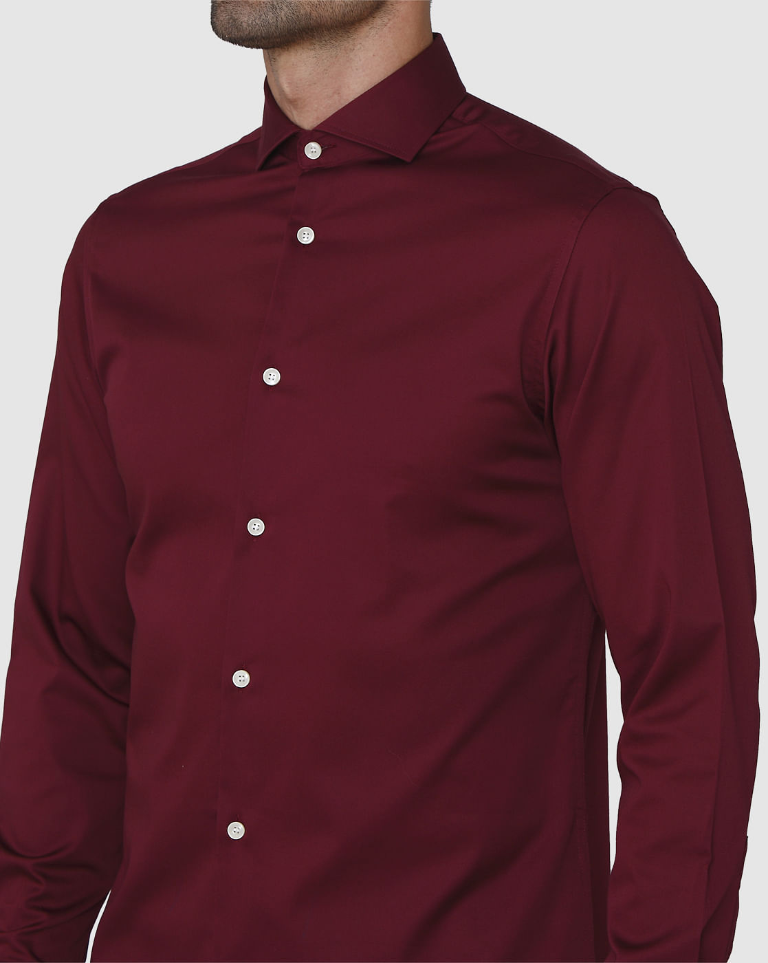 Burgundy Full Sleeves Shirt