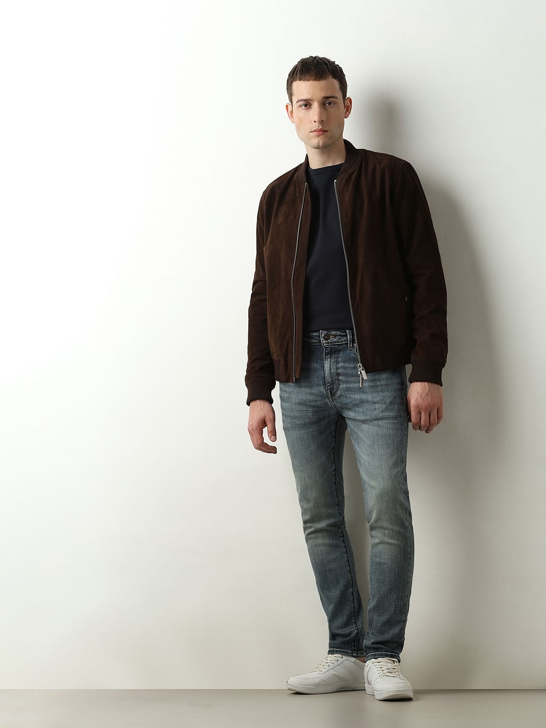 Blue Mid Rise Leon Slim Fit Jeans