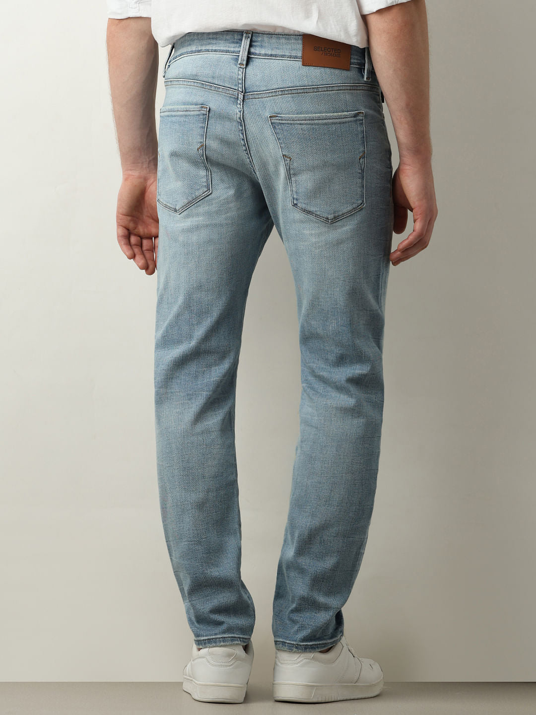 Light Blue Mid Rise Scott Straight Fit Jeans