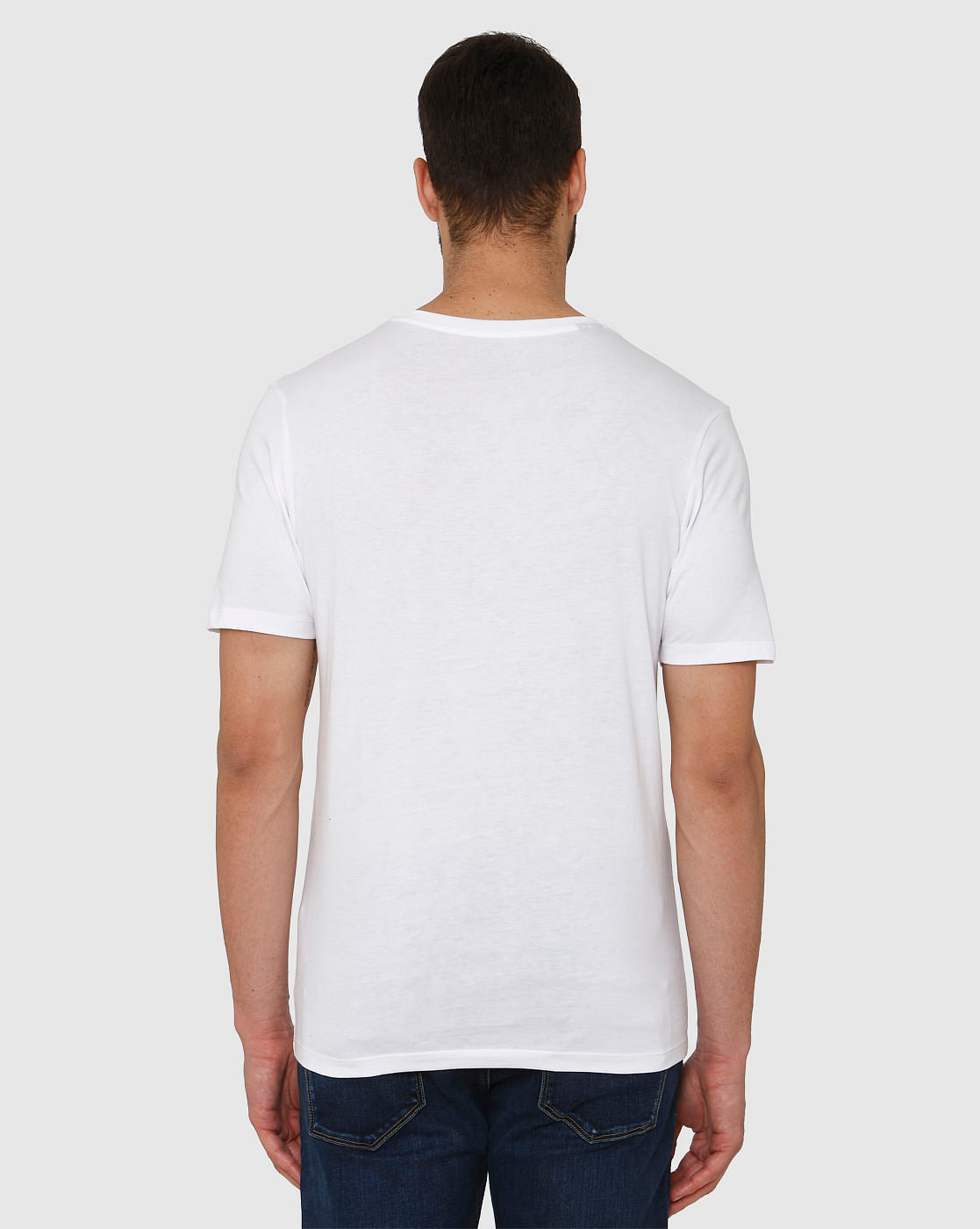 White Slim Fit V Neck T-Shirt