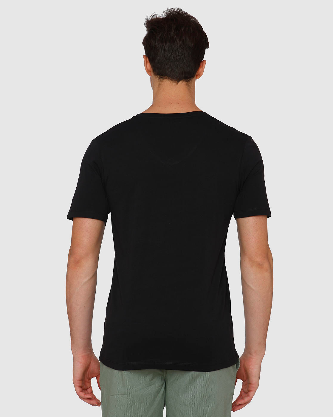 Black Slim Fit V Neck T-Shirt