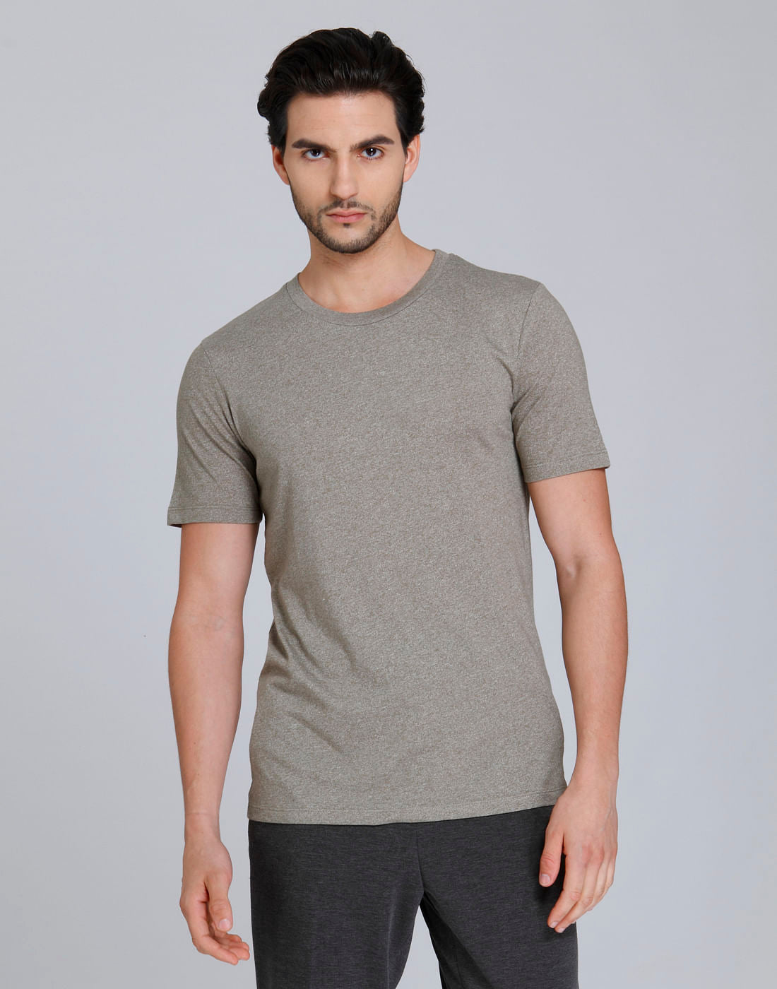 Brown Striped Crew Neck T-Shirt