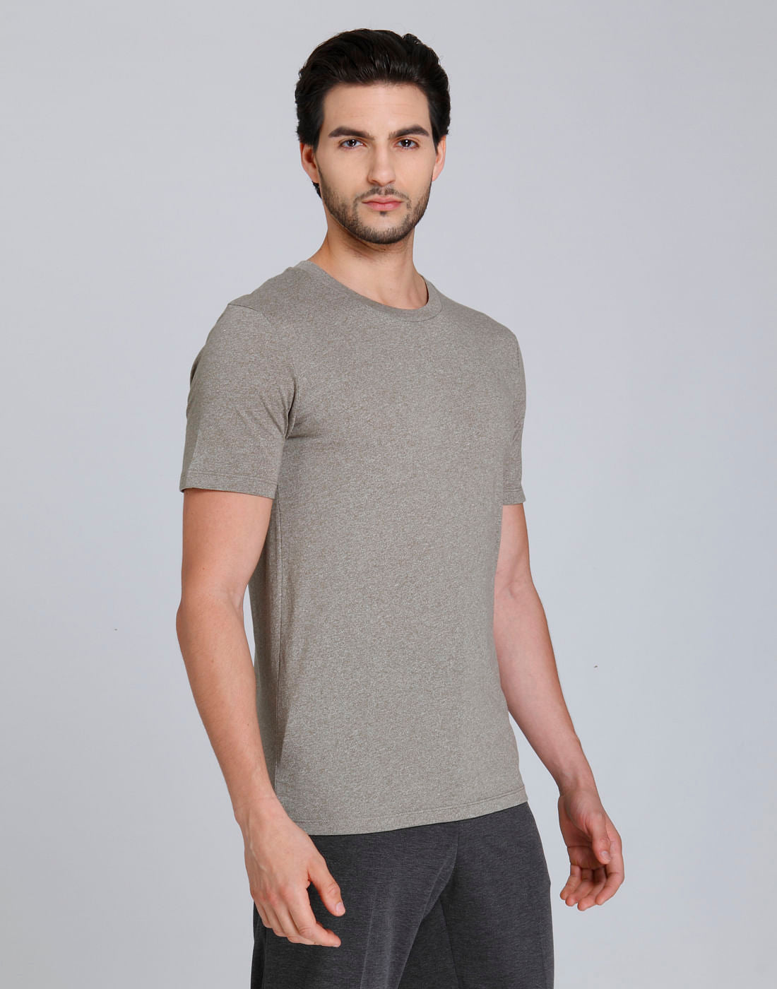 Brown Striped Crew Neck T-Shirt