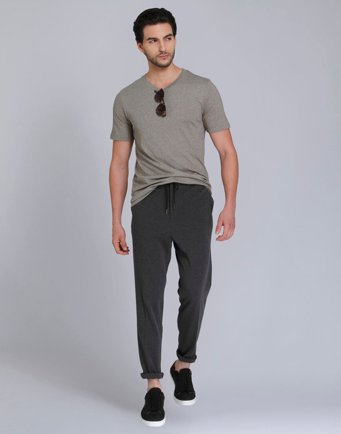 Brown Striped Crew Neck T-Shirt