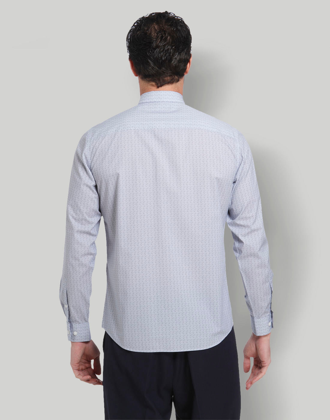 Blue Printed Full Sleeves Shirt