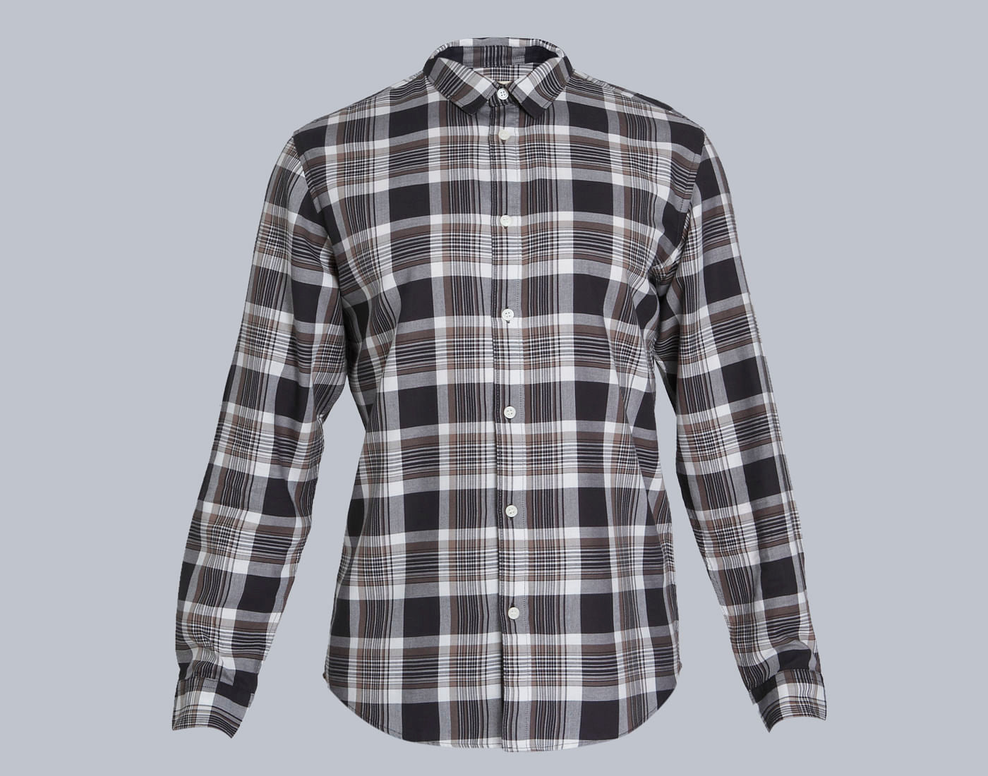 Grey Check Full Sleeves Shirt