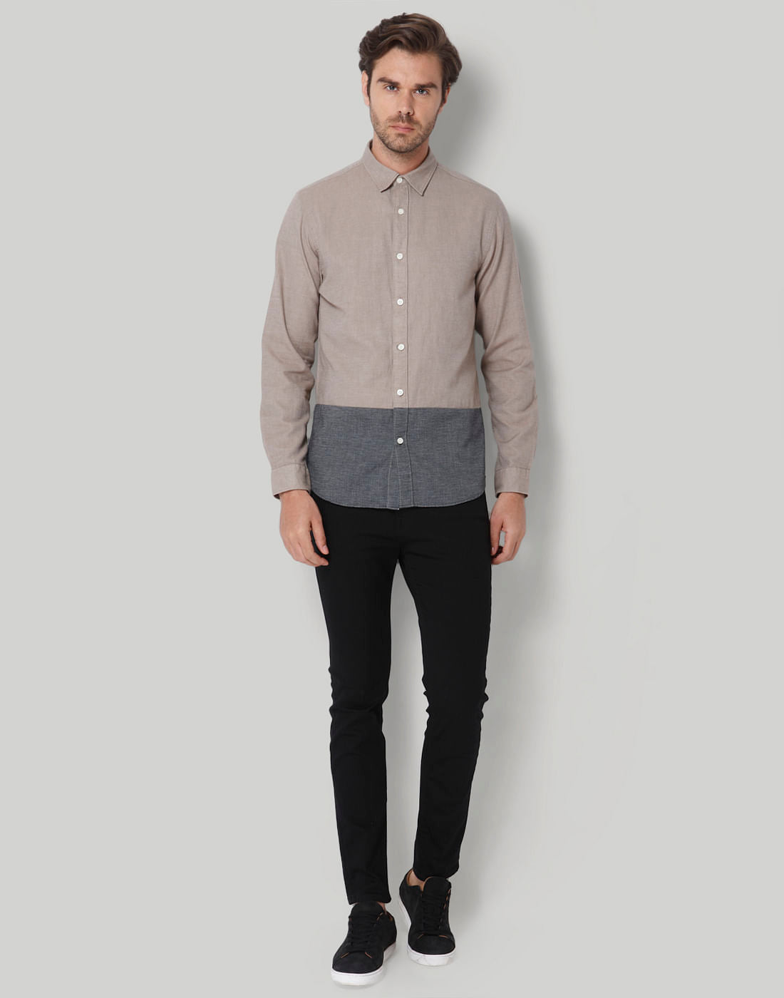 Grey Check Full Sleeves Shirt