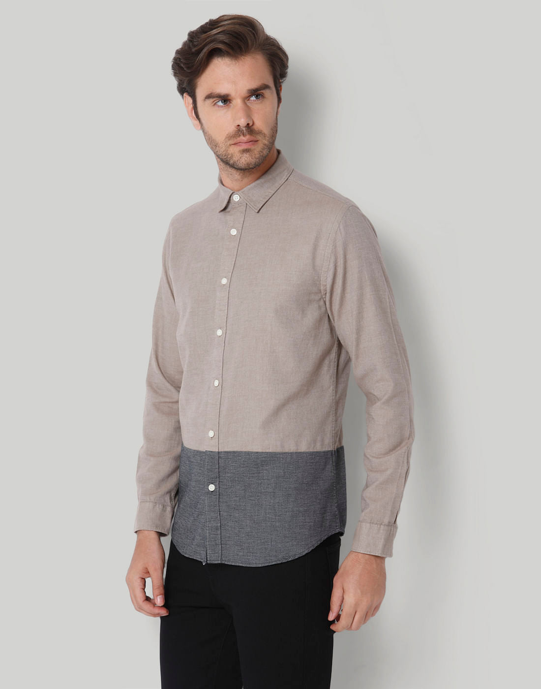 Grey Check Full Sleeves Shirt