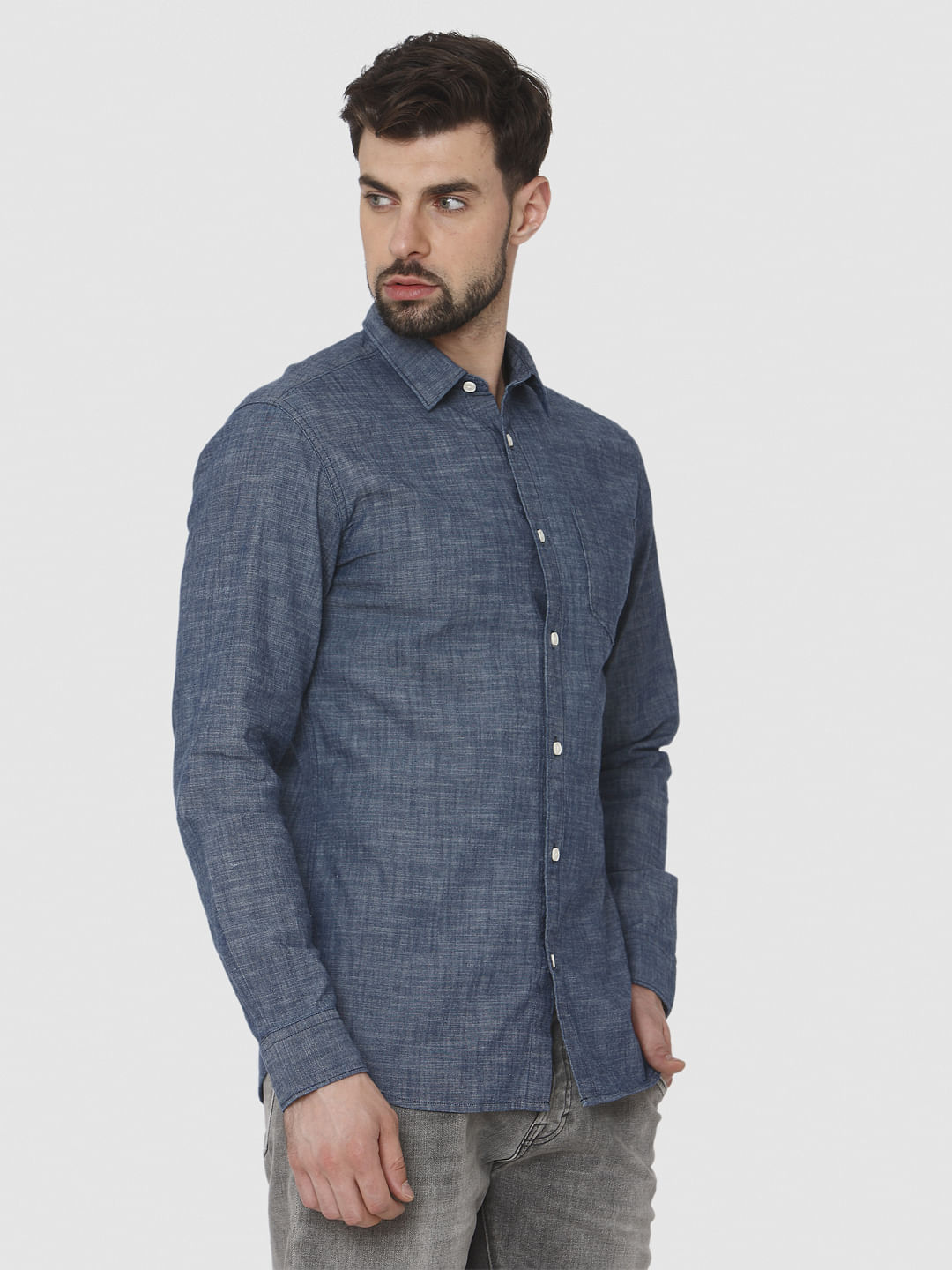 Blue Full Sleeves Shirt