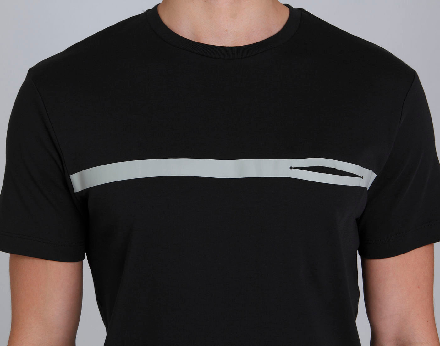 Black Striped Crew Neck T-Shirt