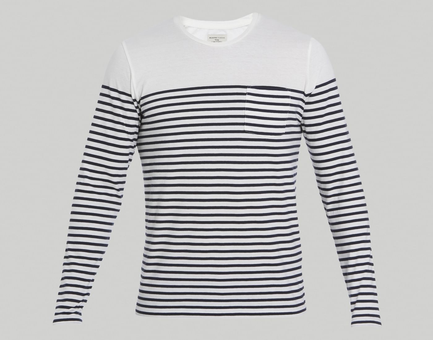 White Striped Crew Neck T-Shirt