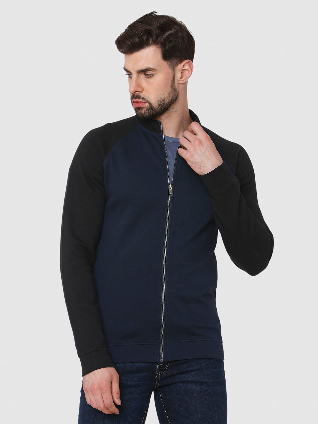 Blue Colourblocked Sweatshirt