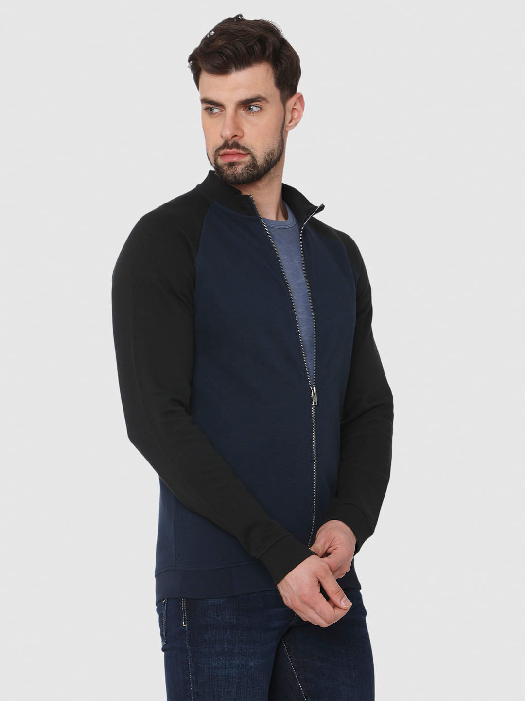 Blue Colourblocked Sweatshirt
