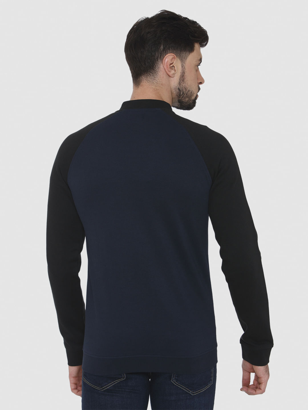 Blue Colourblocked Sweatshirt