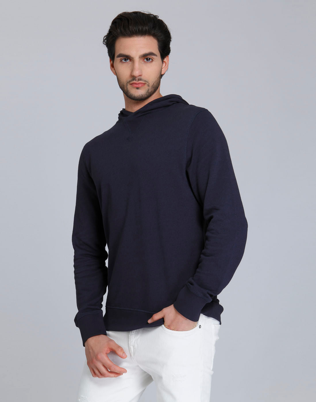 Blue Hooded Sweatshirt