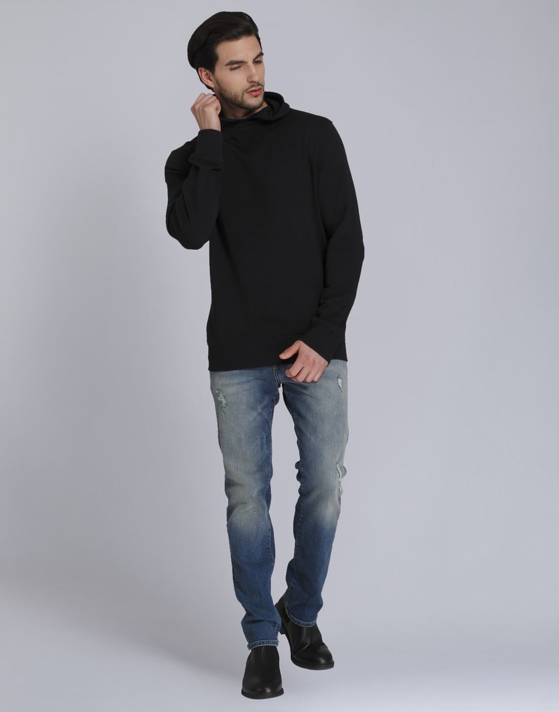Black Hooded Sweatshirt