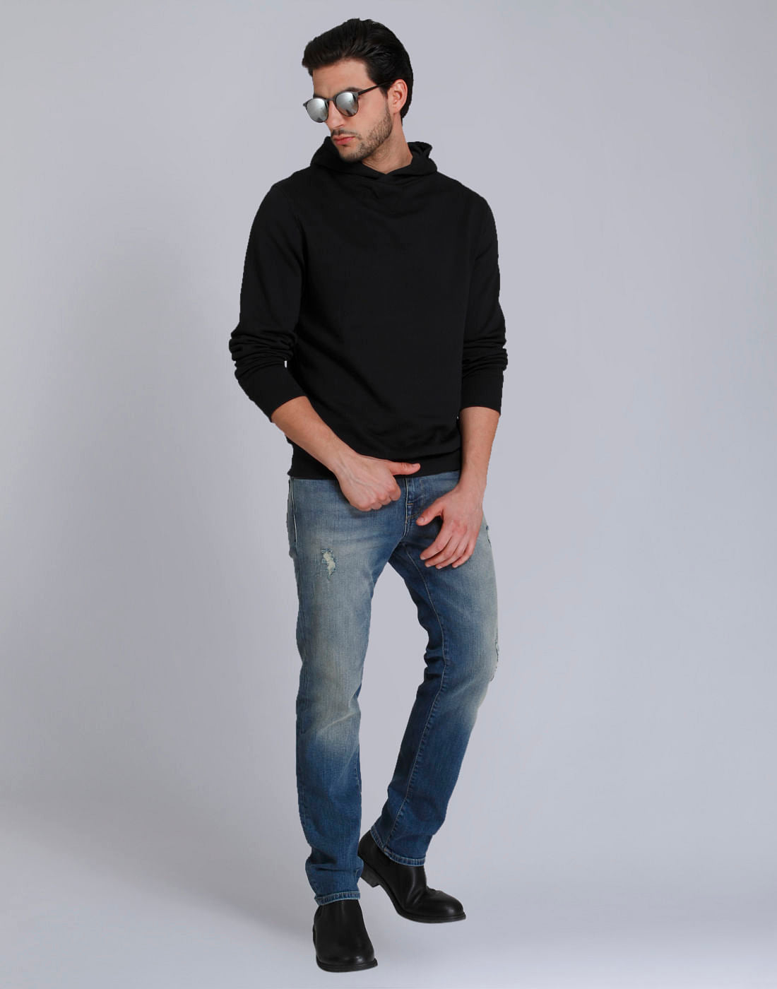 Black Hooded Sweatshirt
