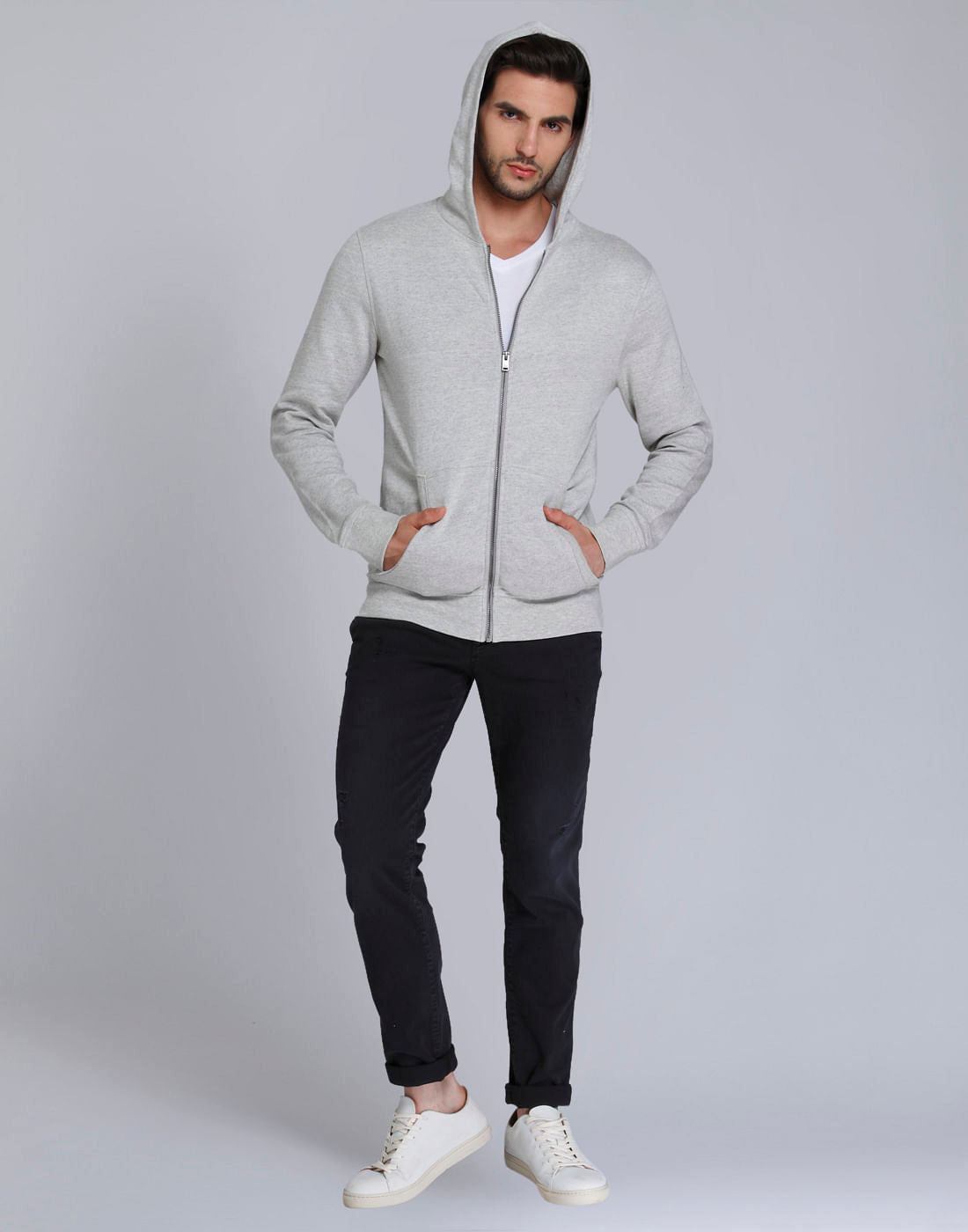 Grey Hooded Sweatshirt