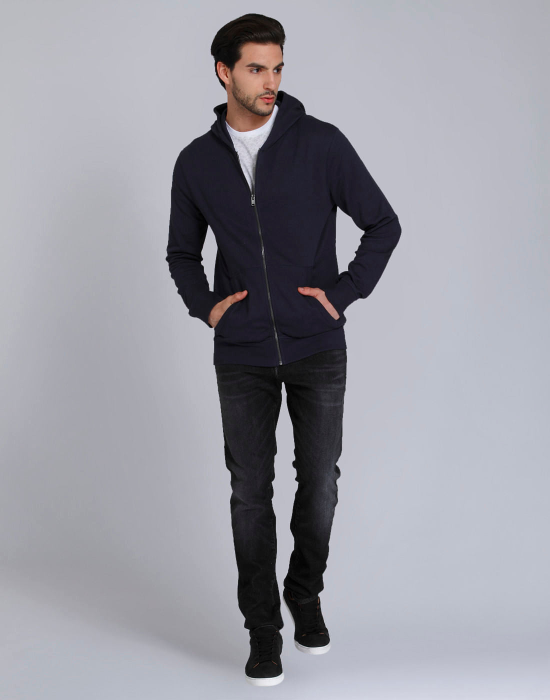 Blue Hooded Sweatshirt