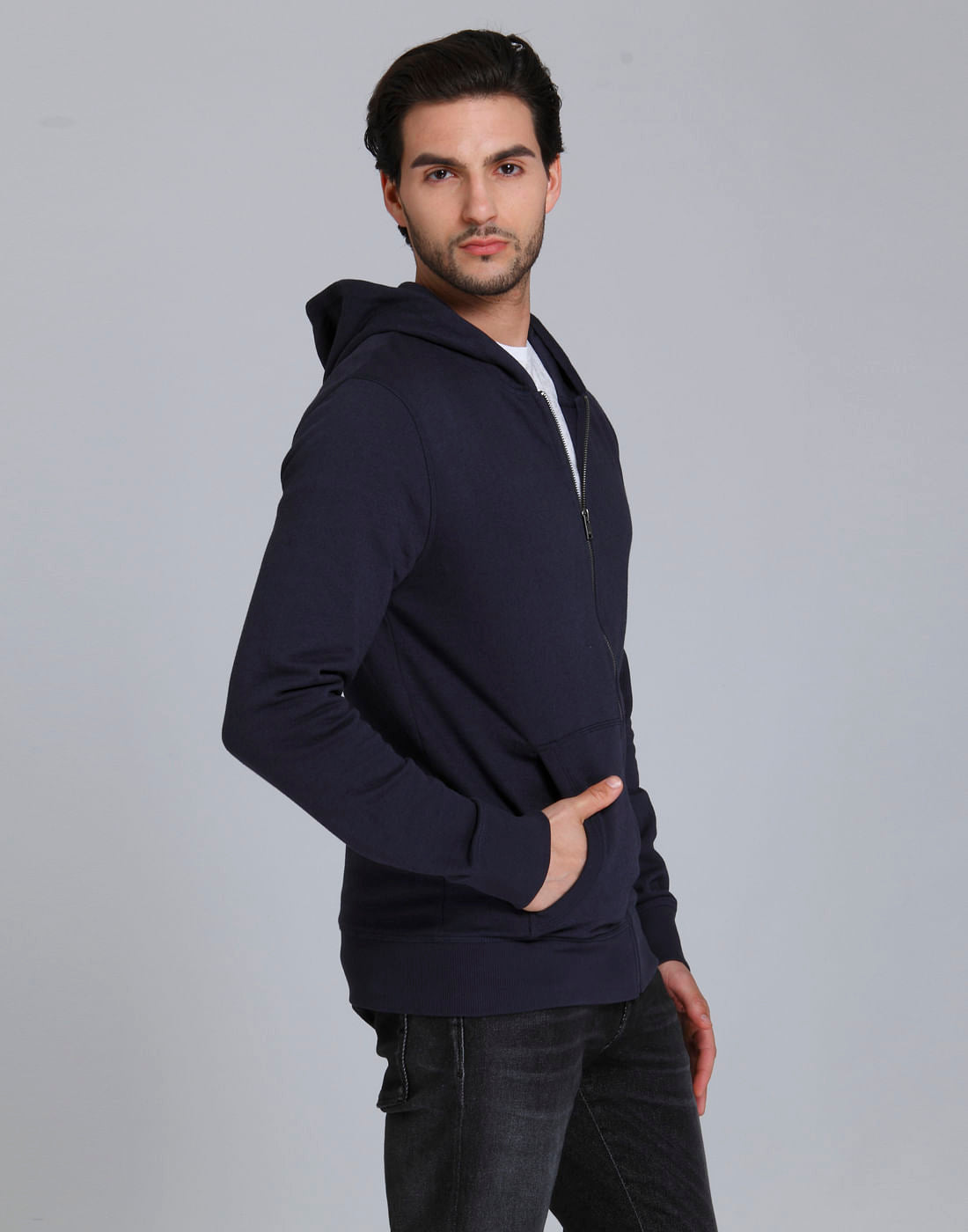 Blue Hooded Sweatshirt
