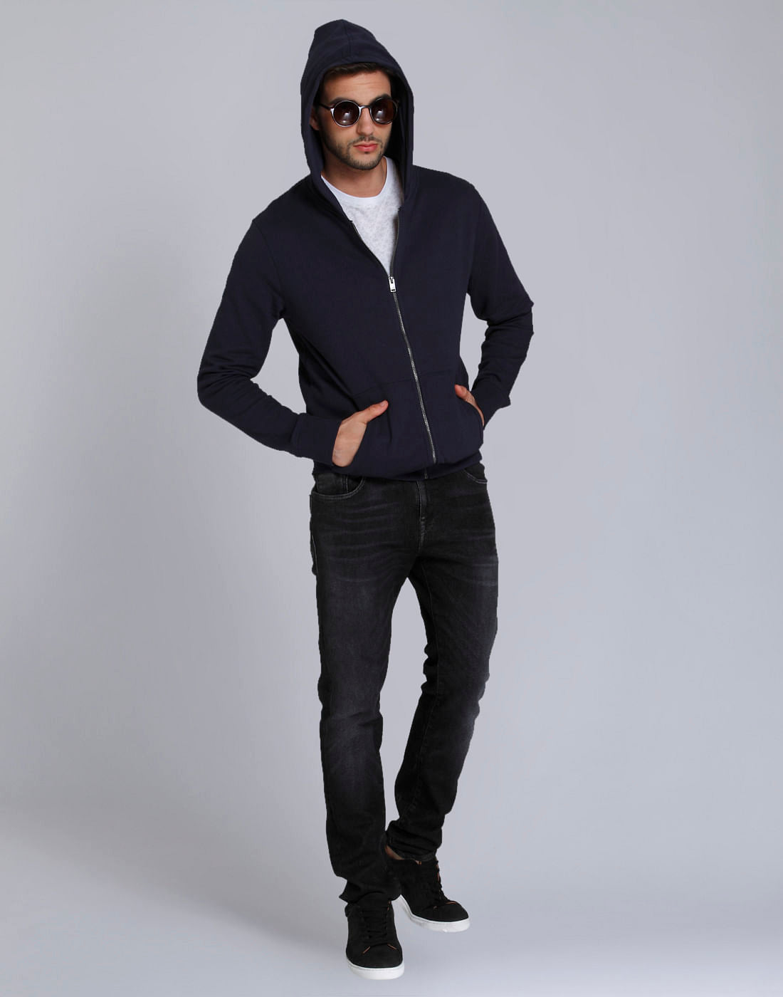 Blue Hooded Sweatshirt