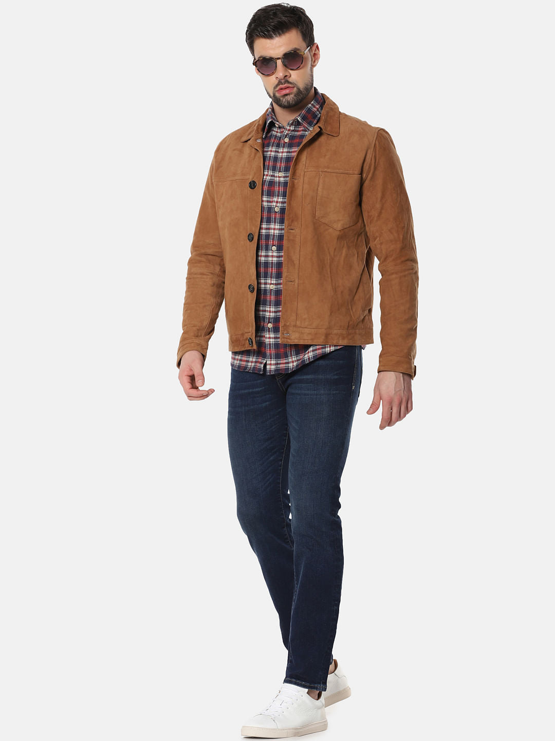 Blue Mid Rise Leon Slim Fit Jeans