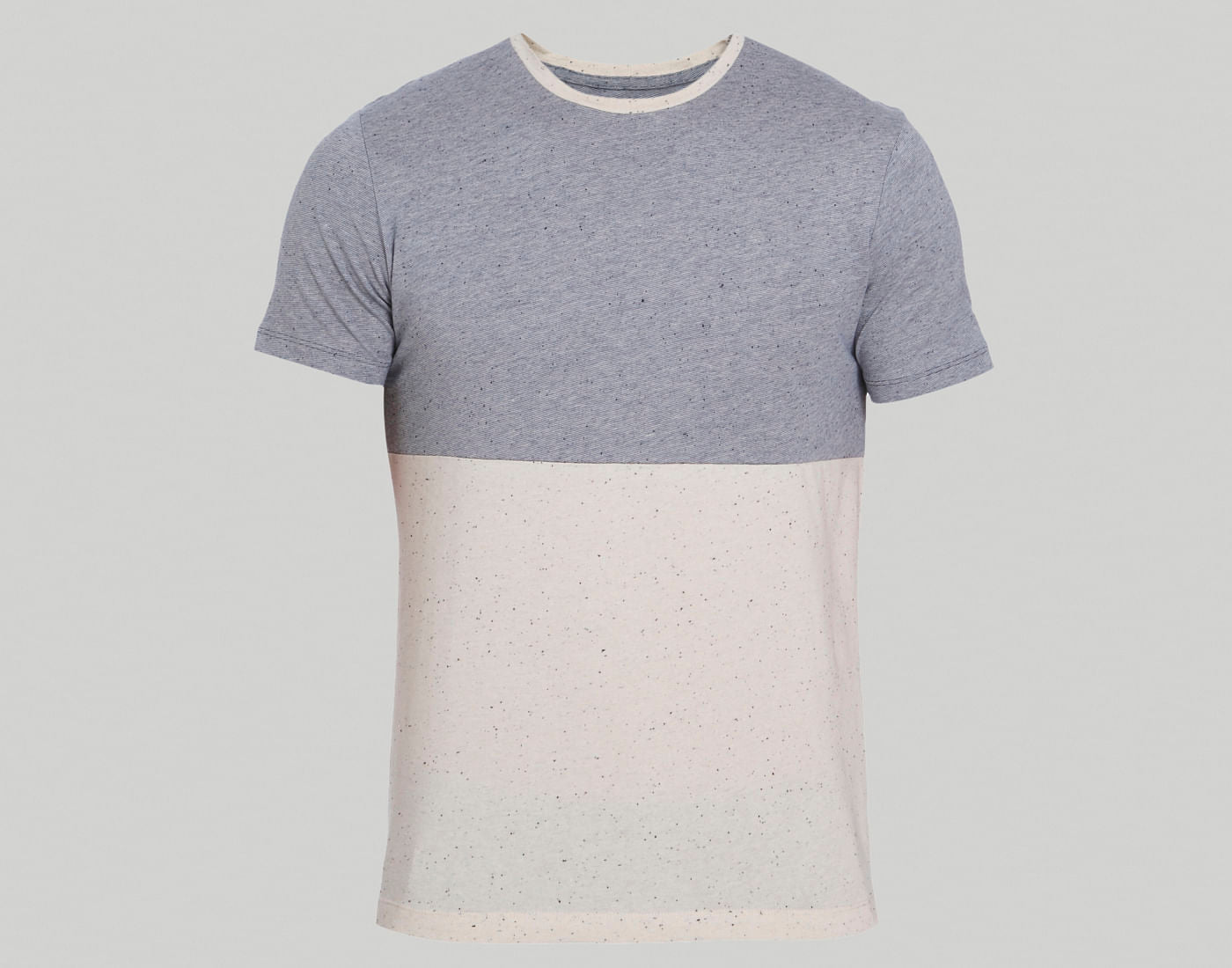 Blue Colourblocked Crew Neck T-Shirt