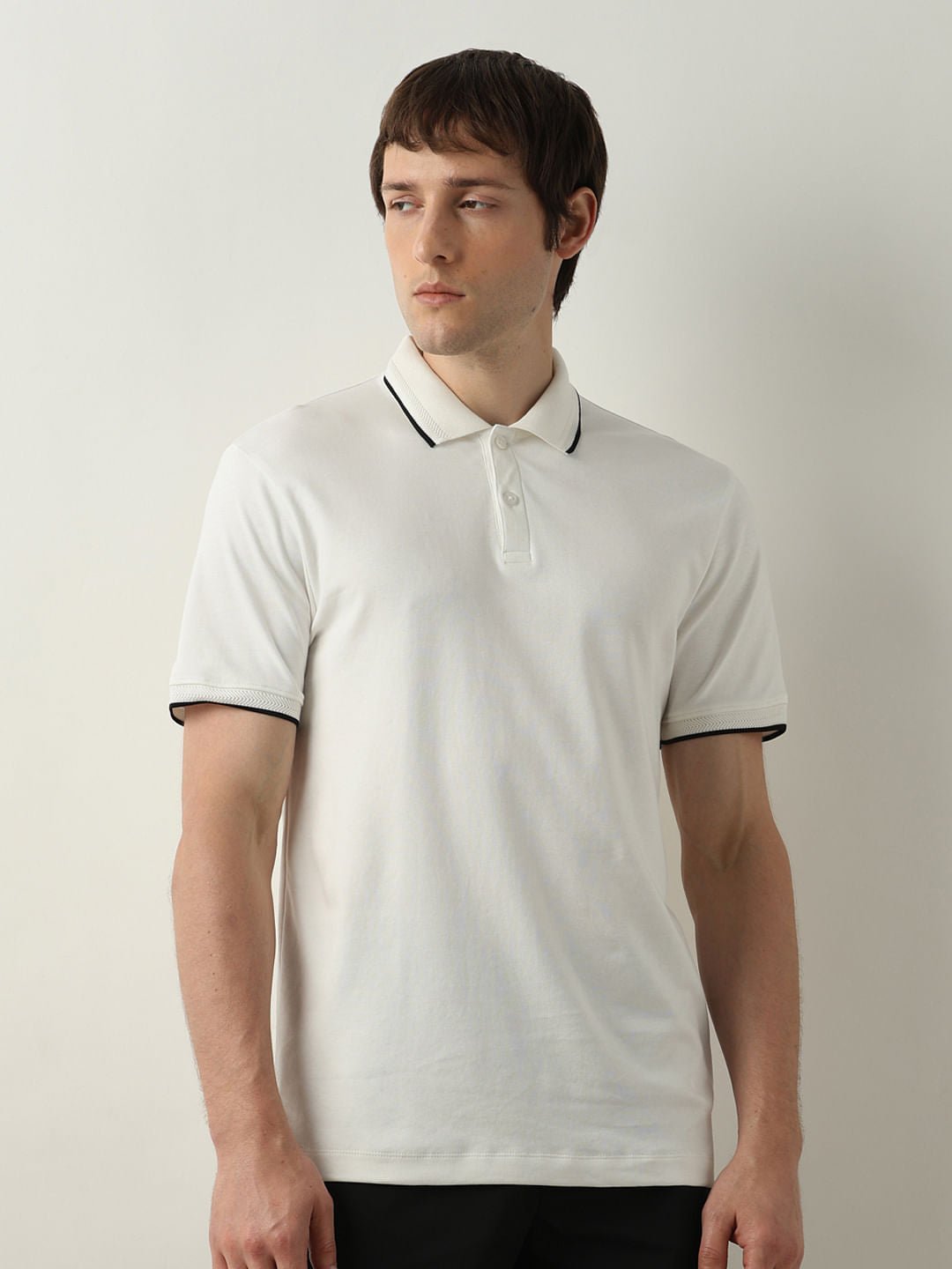 White Cotton Polo T-shirt
