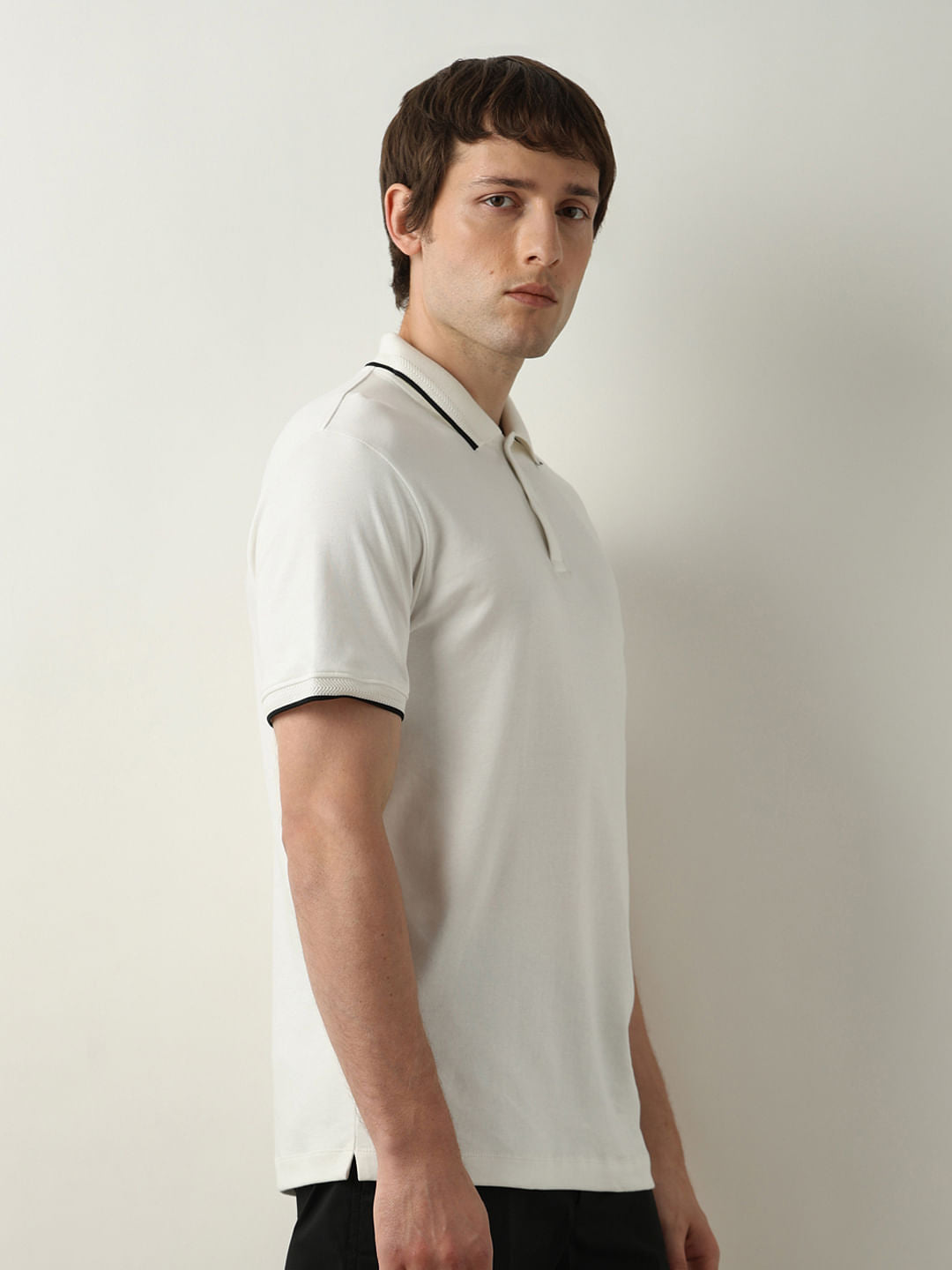 White Cotton Polo T-shirt