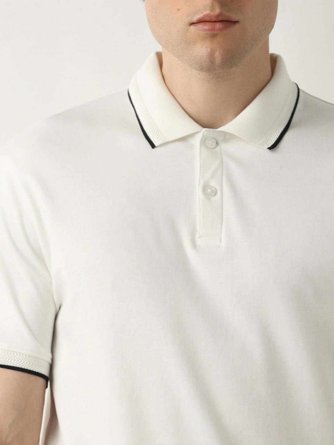 White Cotton Polo T-shirt