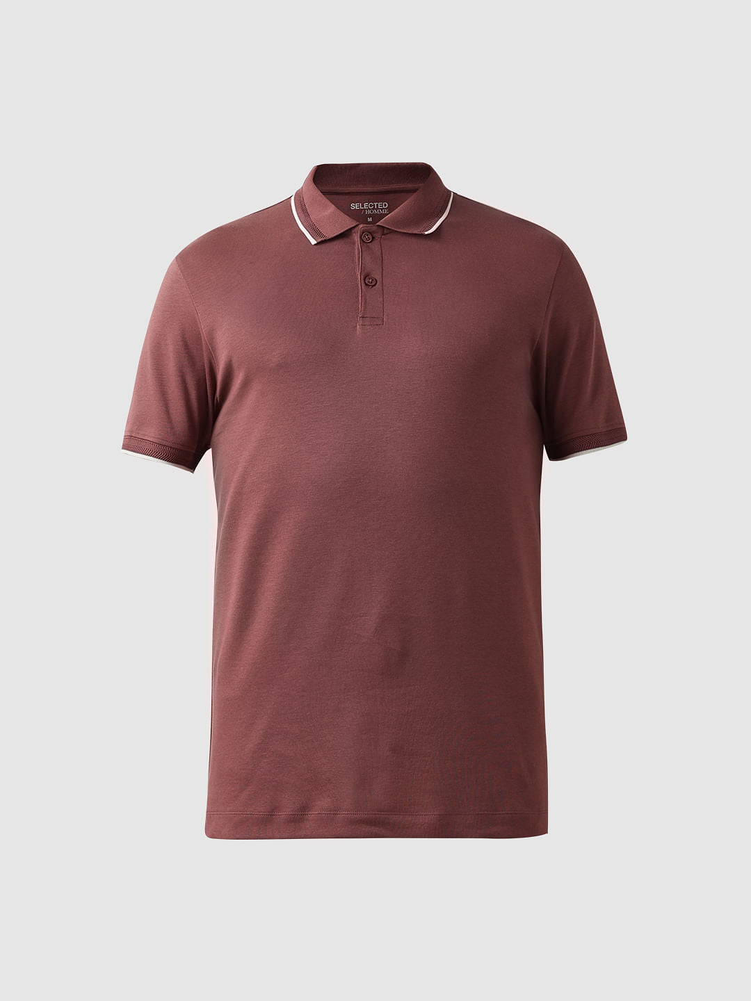 Dark Pink Cotton Polo T-shirt