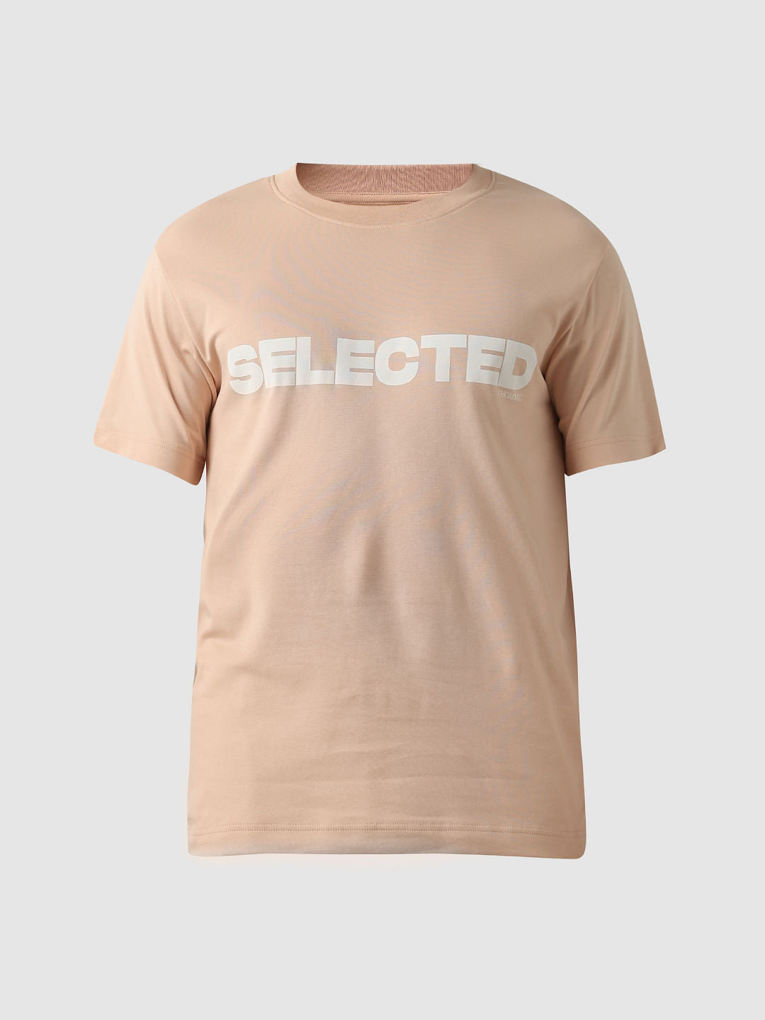 Pink Logo Print Crew Neck T-shirt