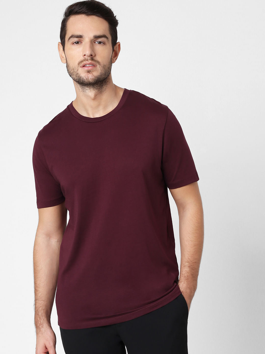 Maroon Crew Neck T-Shirt