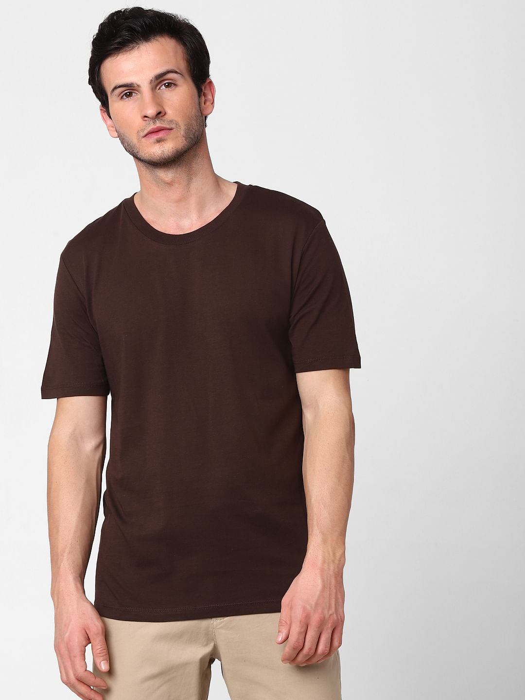 Dark Brown Crew Neck T-Shirt