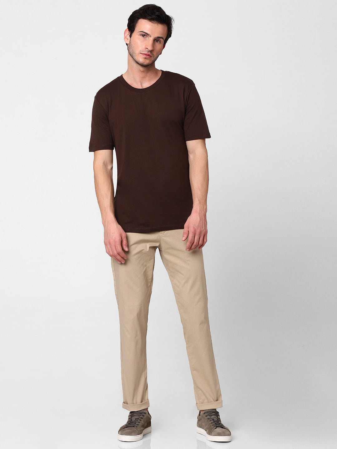Dark Brown Crew Neck T-Shirt