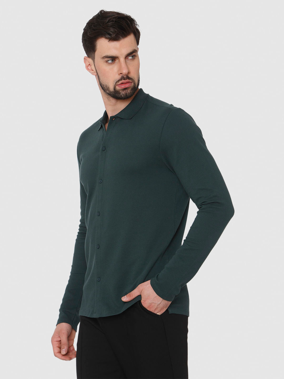Dark Green Full Sleeves Shirt