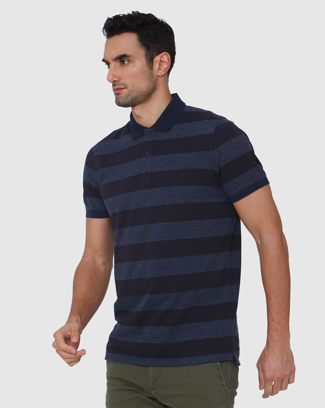 Blue Polo Neck T-Shirt