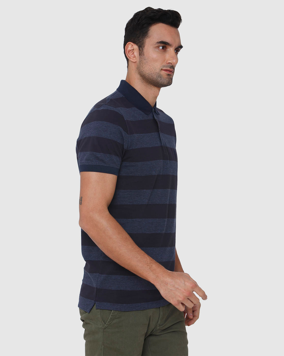 Blue Polo Neck T-Shirt