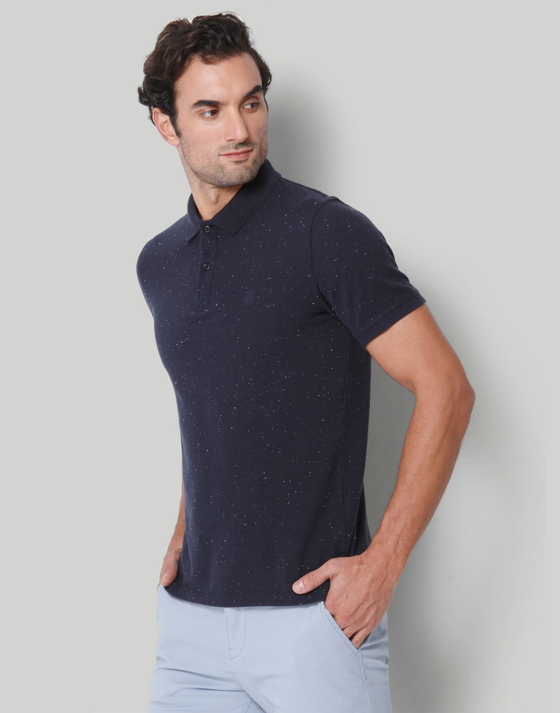 Blue Polo Neck T-Shirt
