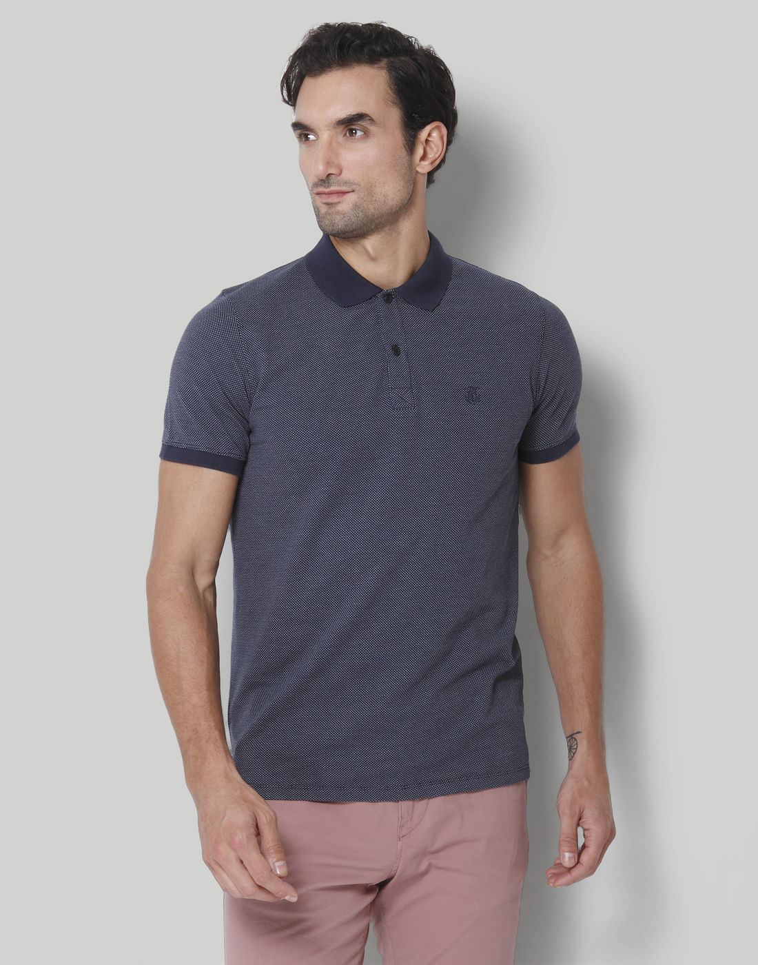 Blue Polo Neck T-Shirt